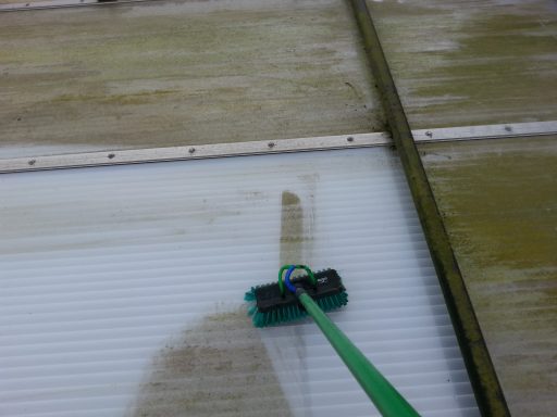 Terrassenüberdachung Reinigung Krefeld Terrassenüberdachung vor der Reinigung in Krefeld.
